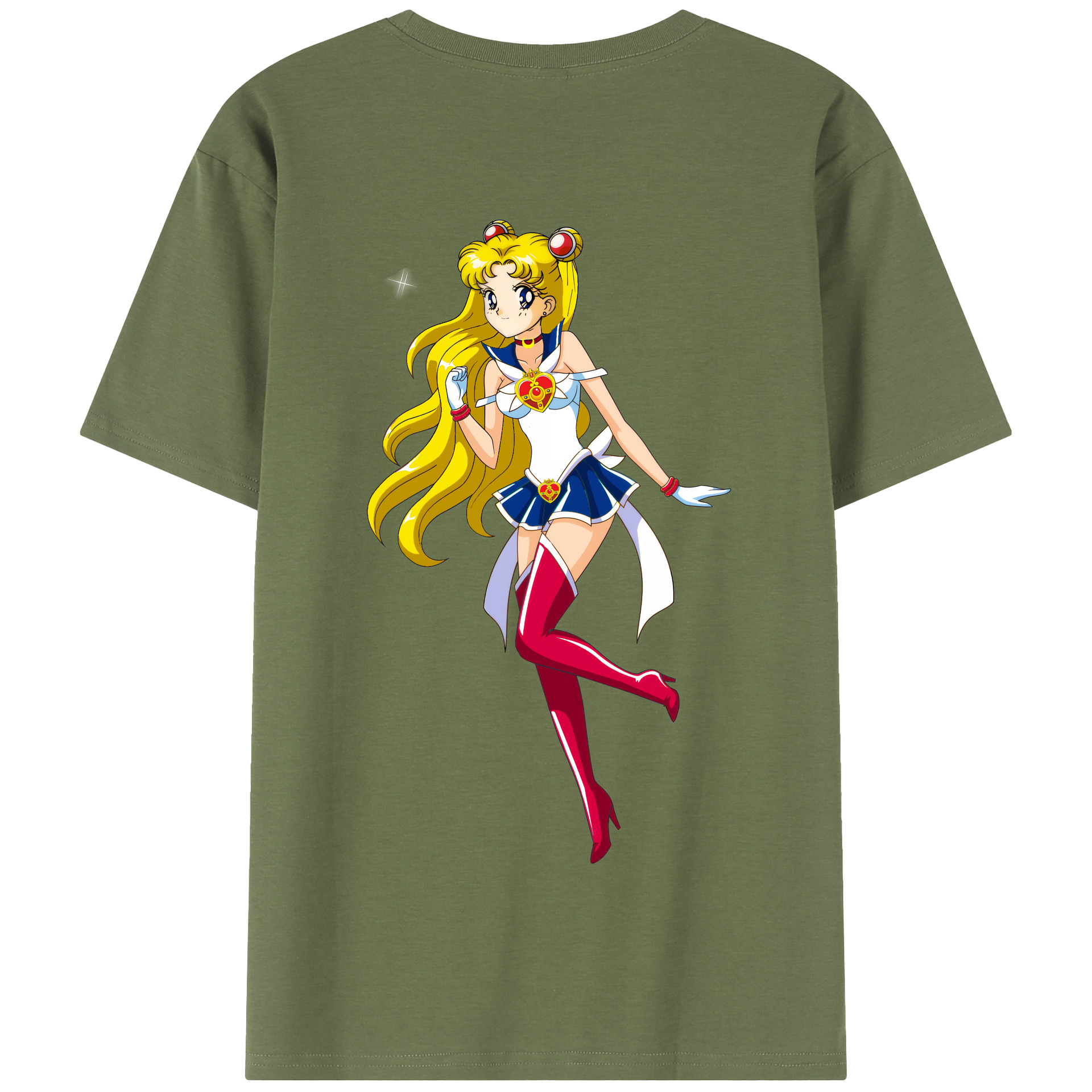 （画像用） 美少女戦士セーラームーン 月野 うさぎ つきの うさぎ Sailor Moon Tsukino Usagi 綿100％半袖Tシャツ（背面プリント）